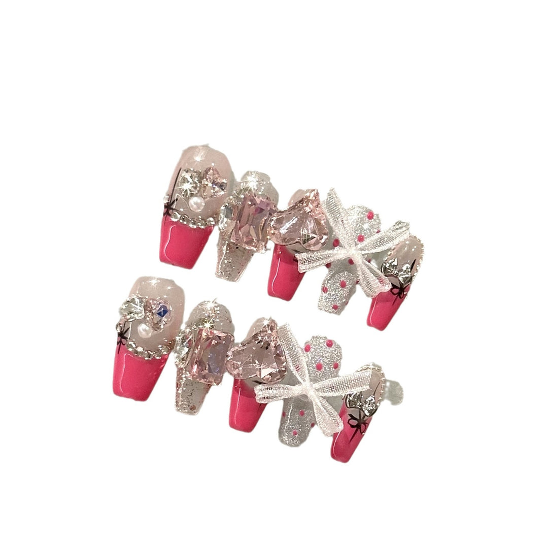 Jewel-Embellished Press-On Nail Set