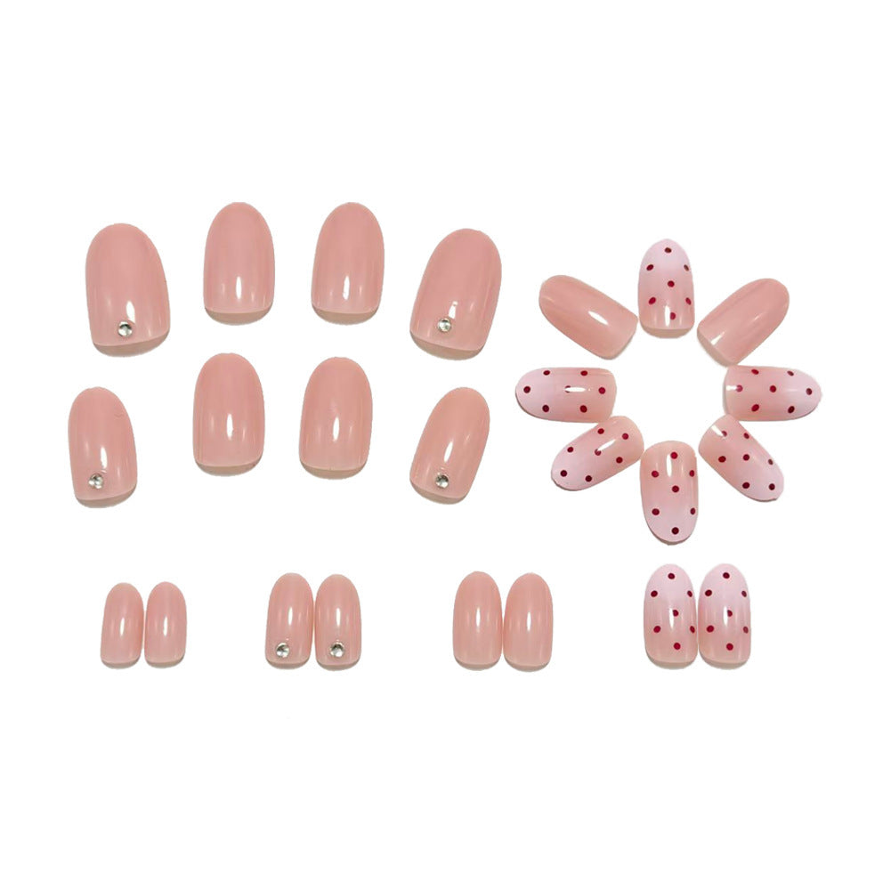 Artificial nails with elegant ombre effect and playful polka dot design Kalsten