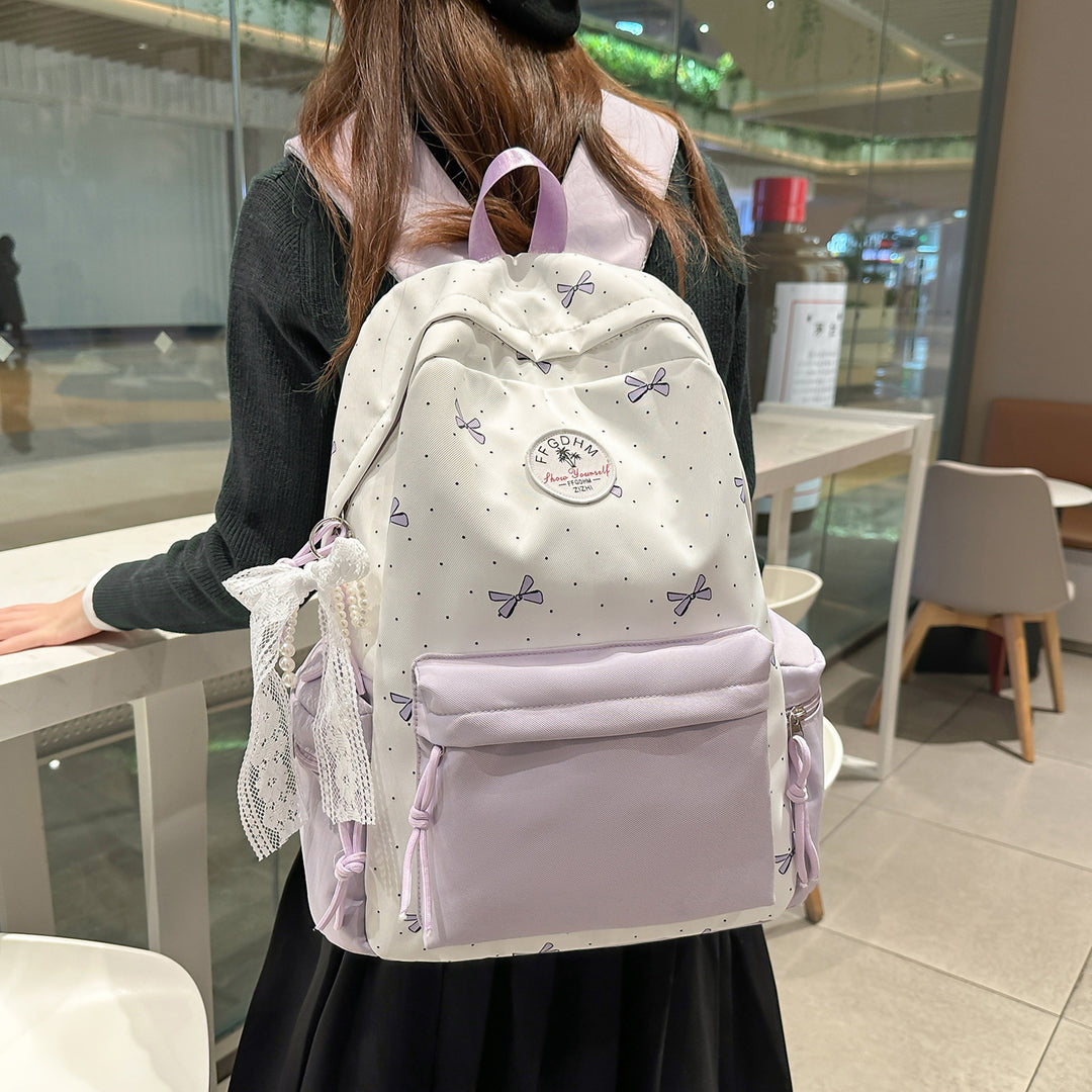 Stylish Bow-Embellished Casual Backpack Kalsten