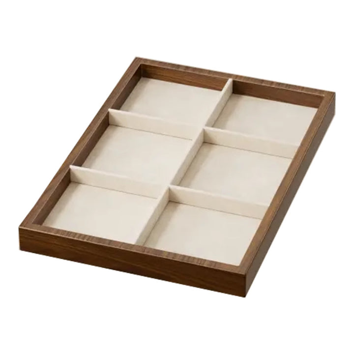 Twelve-Compartment Bamboo Jewelry Organizer Tray
