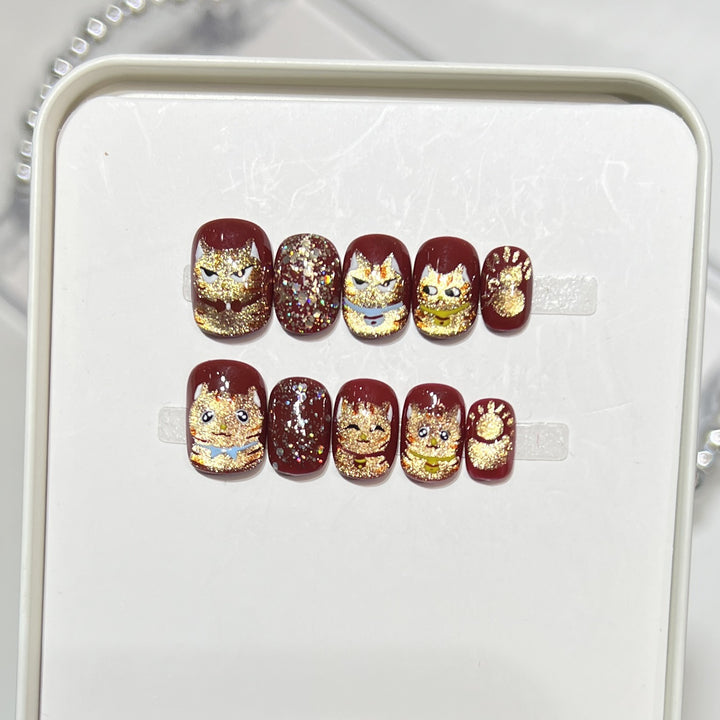 Themed Press-On Nail Art Set with Hello Kitty Designs Kalsten