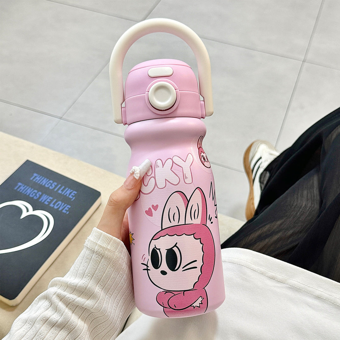 Women's water bottle with fun animal design and ergonomic carrying handle Kalsten