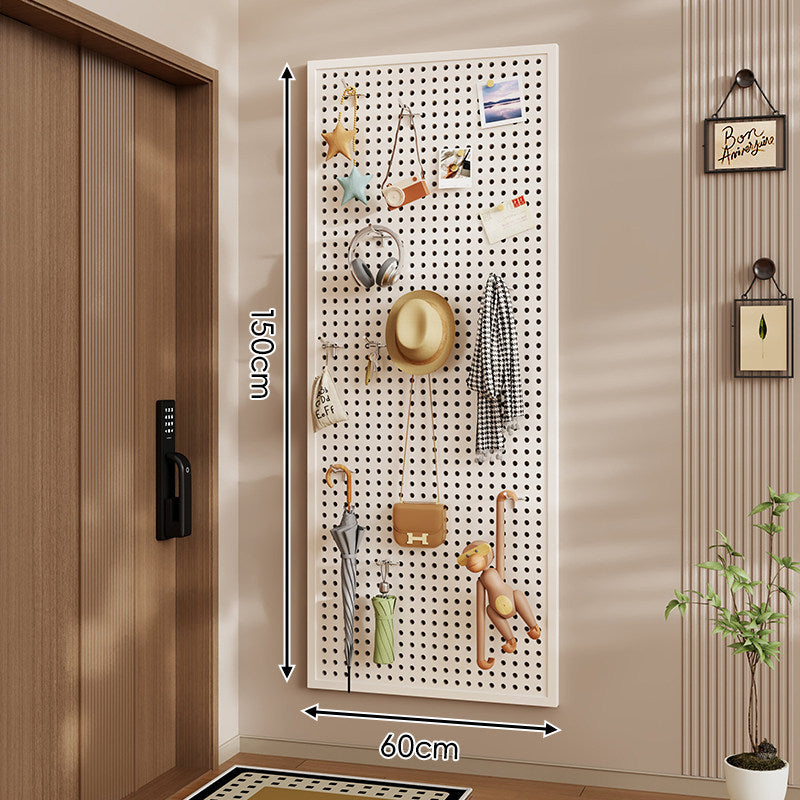 Wall-Mounted Perforated Pegboard Organizer Panel Large Square with Modular Hooks and Accessories