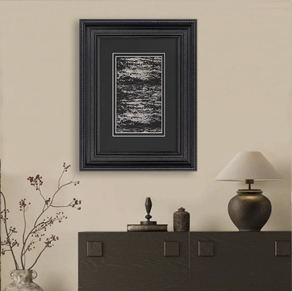 Framed Abstract Black and White Artwork