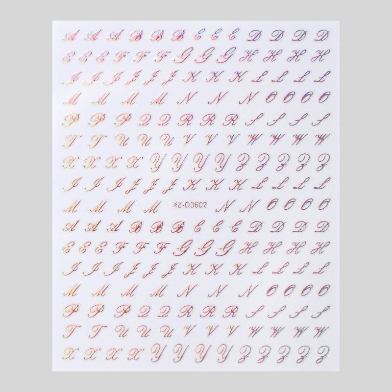Decorative Alphabet Nail Art Stickers