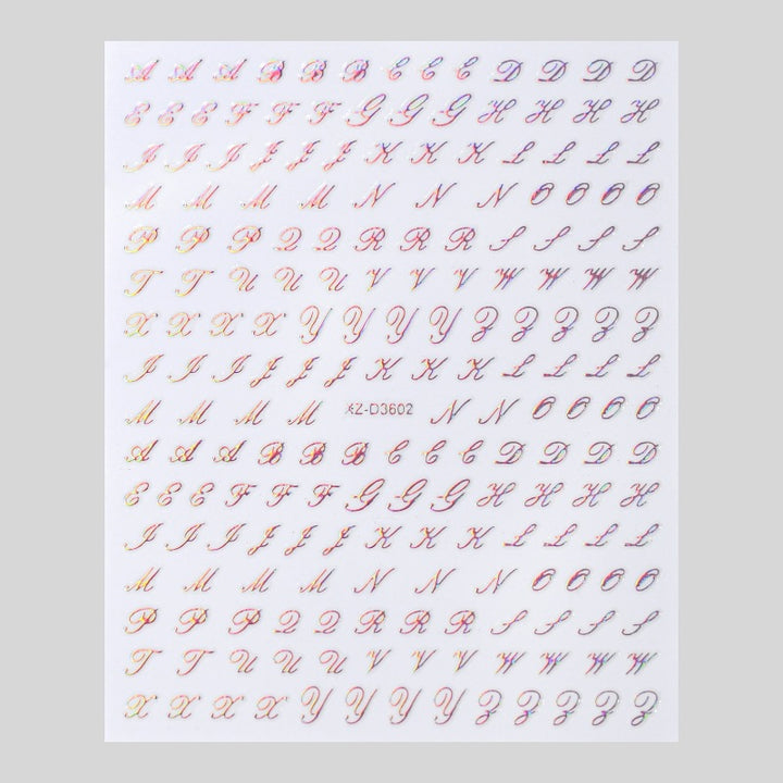 Decorative Alphabet Nail Art Stickers