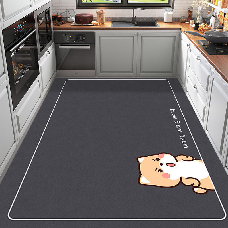 Cute Cartoon Dog-Themed Kitchen Mat