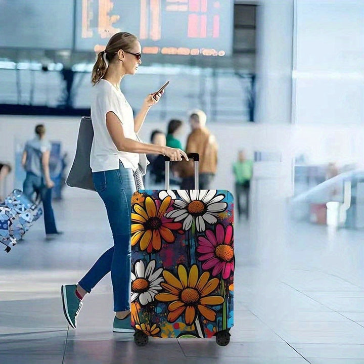 Floral-Illustrated Hard Shell Travel Suitcase Kalsten