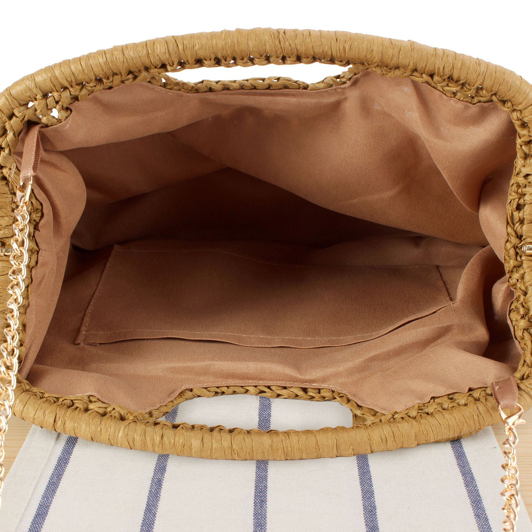 Braided handbag with elegant chain strap Kalsten