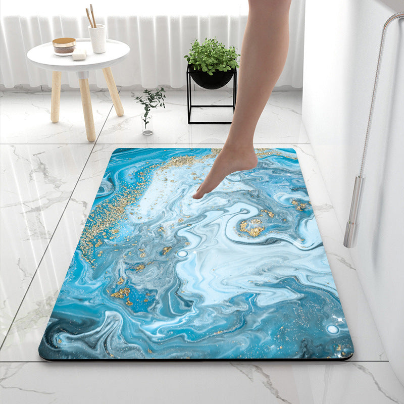 Soft Print Abstract Marble Bath Mat Kalsten