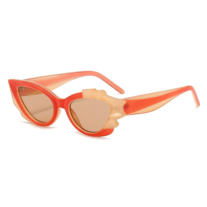Ladies Cat-Eye Sunglasses with Eye-Catching Flower Frame Kalsten
