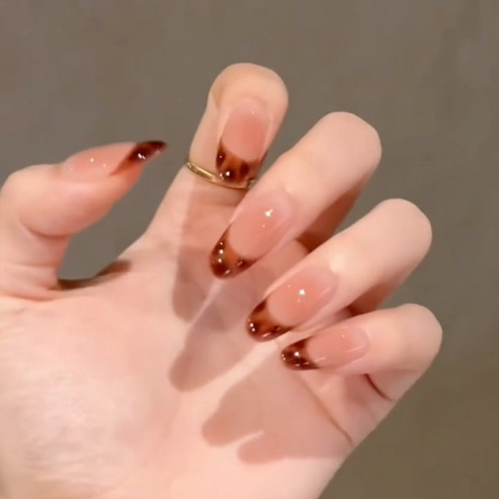 Glamorous Press-On Nail Art Set with Stylish Gemstone Accents Kalsten