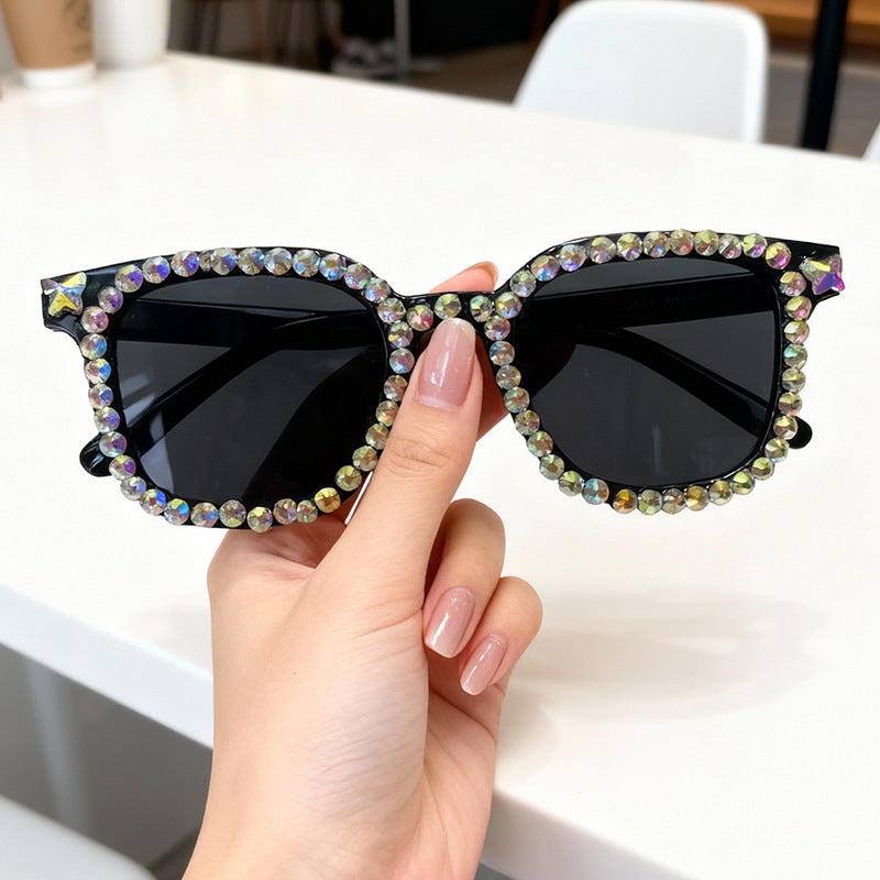 Crystal-Embellished Cat Eye Sunglasses Kalsten
