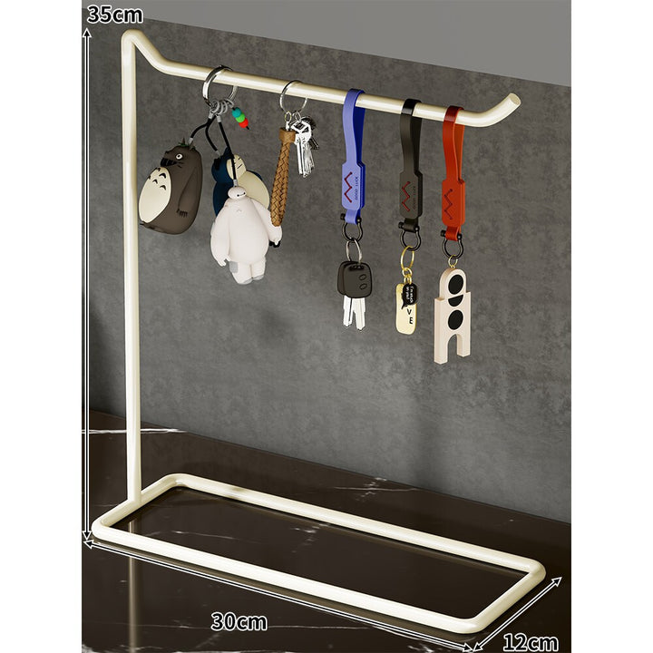 Slim Desktop Keychain & Accessories Hanging Stand with Minimal Metal Frame
