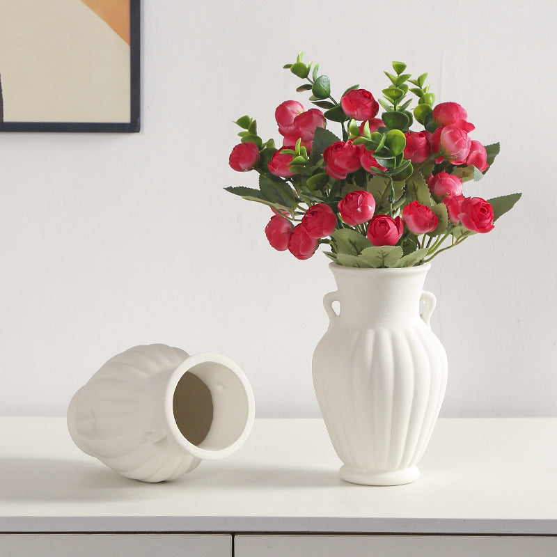 Elegant Textured Ceramic Decorative Vase Kalsten