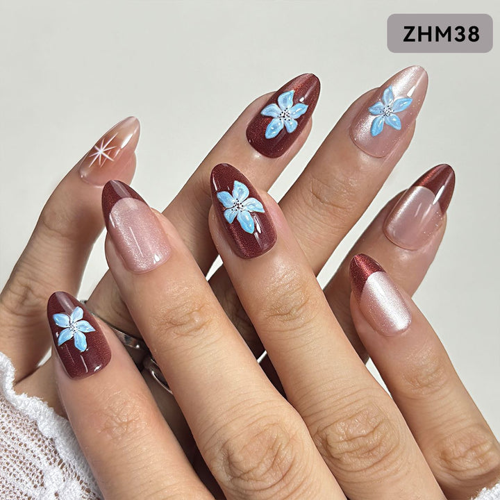 Elegant Floral Press-On Nail Set Kalsten