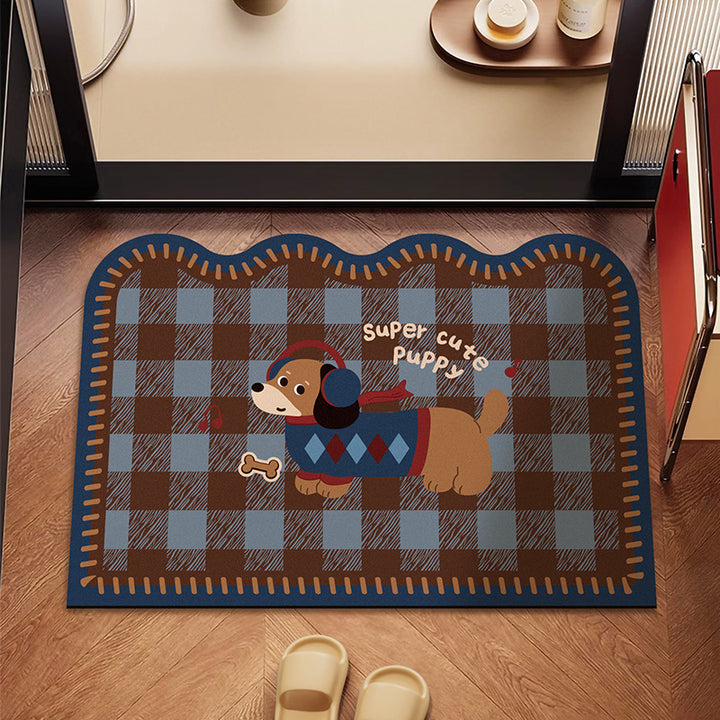 Playful Dog-Themed Floor Mat Kalsten