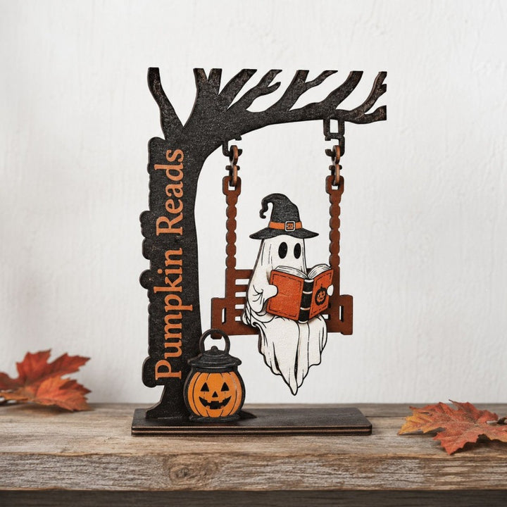 Whimsical Halloween Ghost and Cat Decoration Kalsten