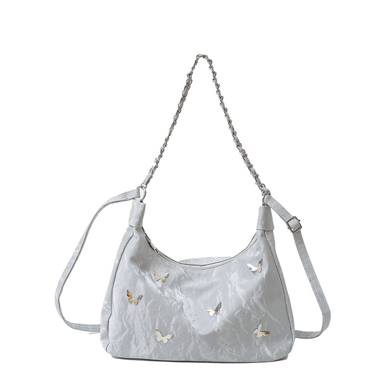 Butterfly-Embellished Shoulder Bag