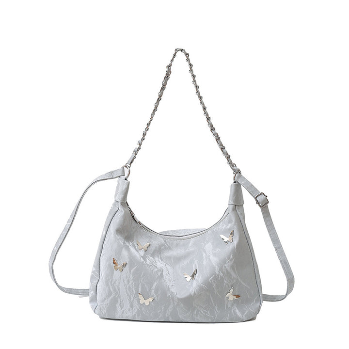Butterfly-Embellished Shoulder Bag