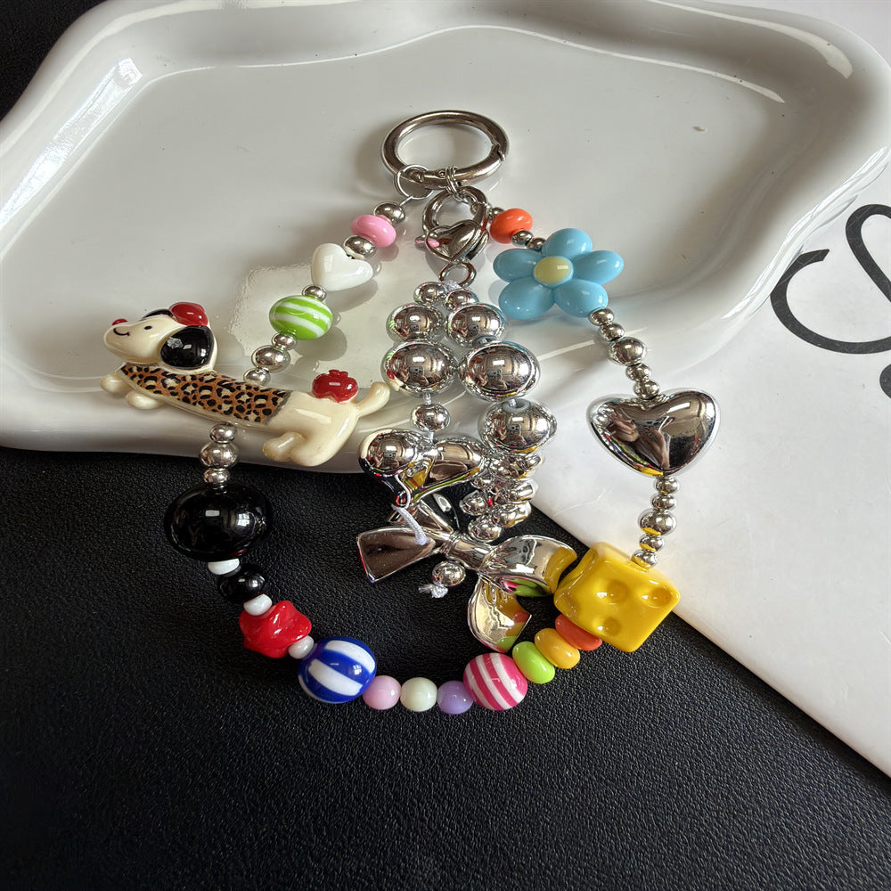 Colorful Beaded Charm Keychain Holder Kalsten