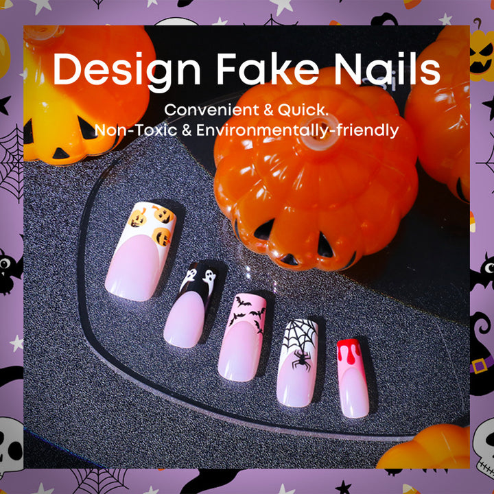 Creative Halloween Nail Art Set with Spooky Designs Kalsten