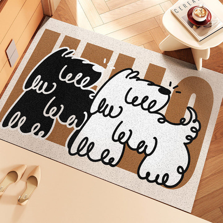 Cartoon Dog Themed Welcome Mat for Door