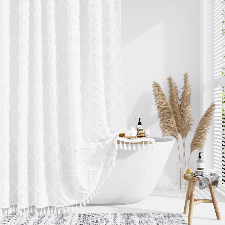 Textured Geometric Shower Curtain Kalsten