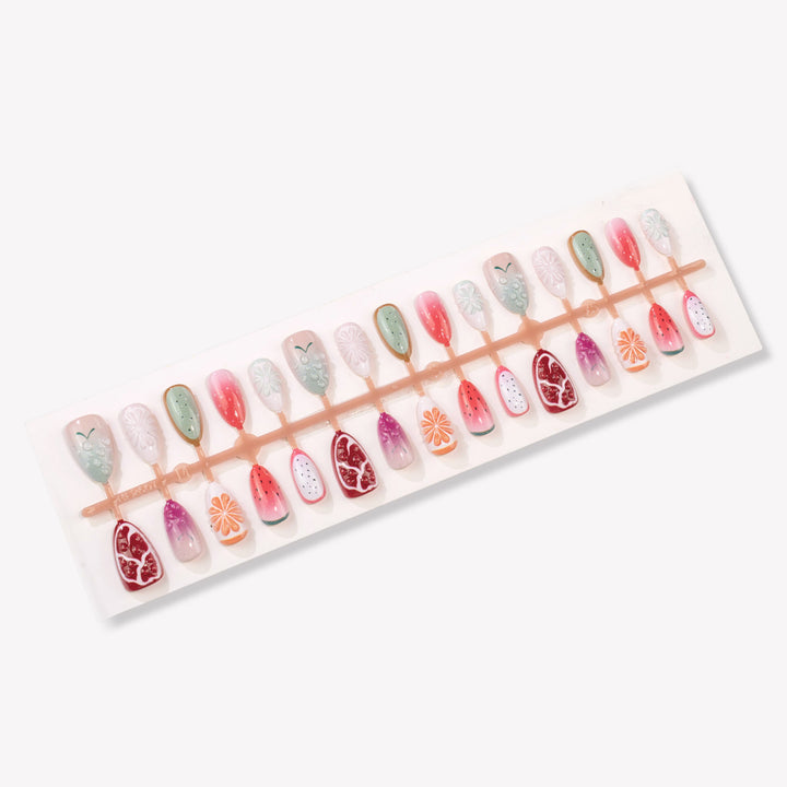 Creative Fruit-Themed Press-On Nail Art Set