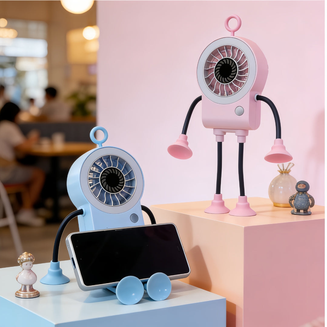 Ladies Creative Table Fan with LED Lighting and Flexible Mounting Kalsten