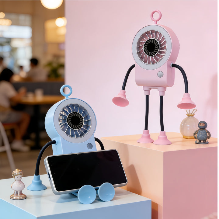Ladies Creative Table Fan with LED Lighting and Flexible Mounting Kalsten