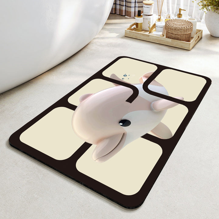 Playful Bear-Themed Plush Bath Mat Kalsten