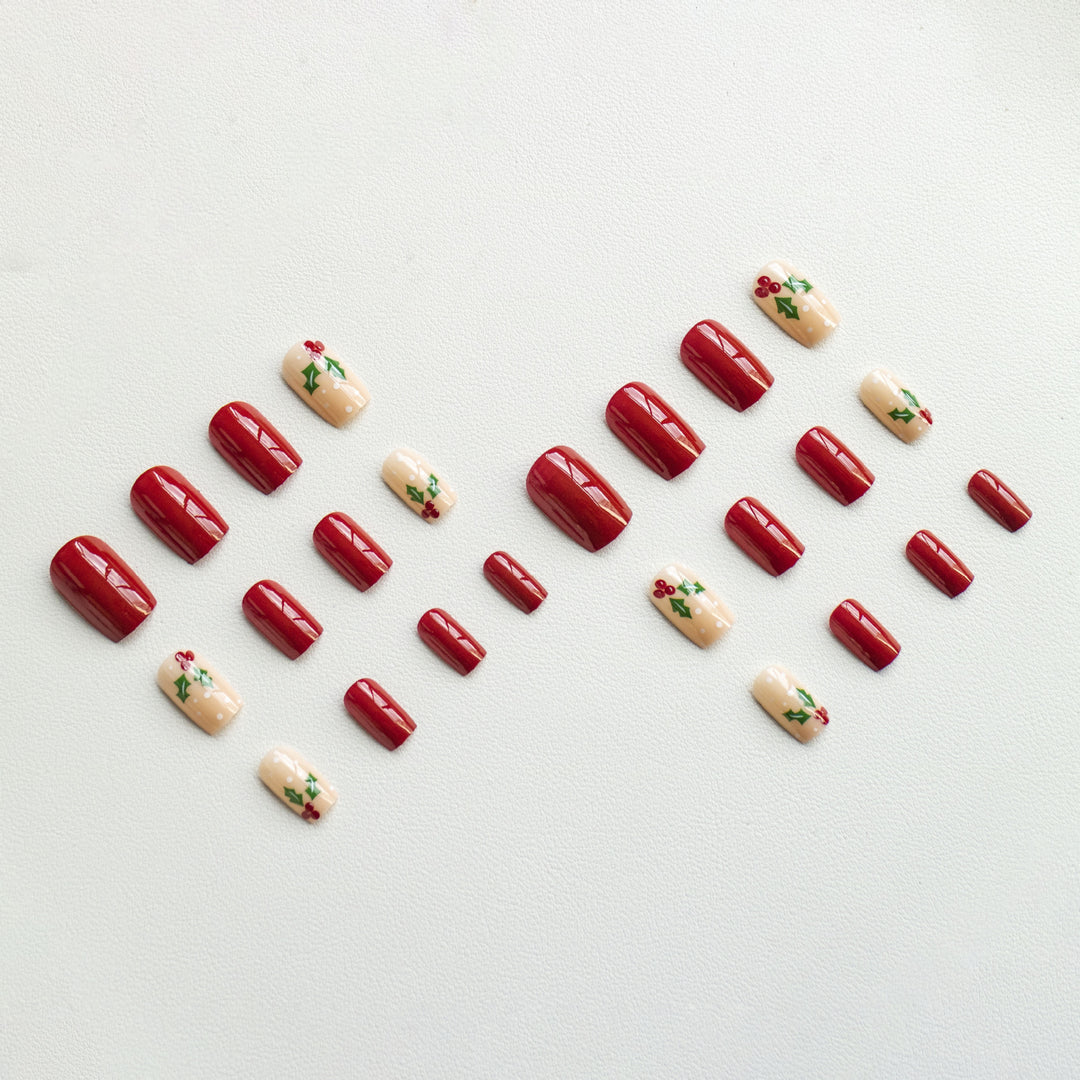 Holiday-Themed Floral Nail Art Set