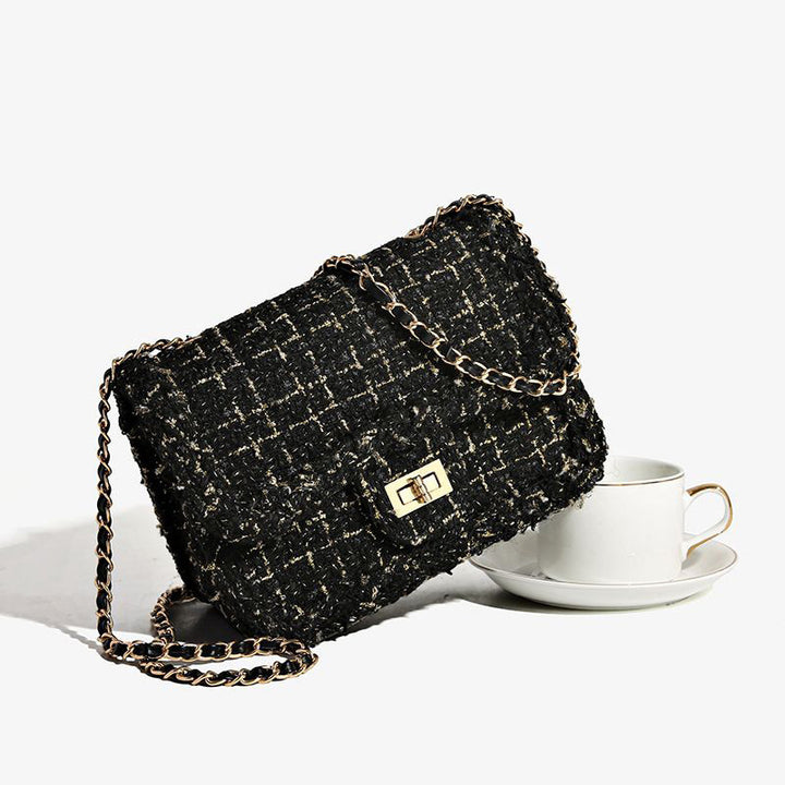 Elegant Tweed Shoulder Bag Kalsten