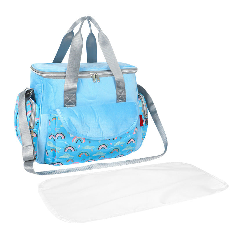 Diaper bag with organized compartments and removable changing mat Kalsten