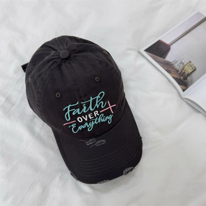 Women's Distressed Embroidered Baseball Cap Kalsten