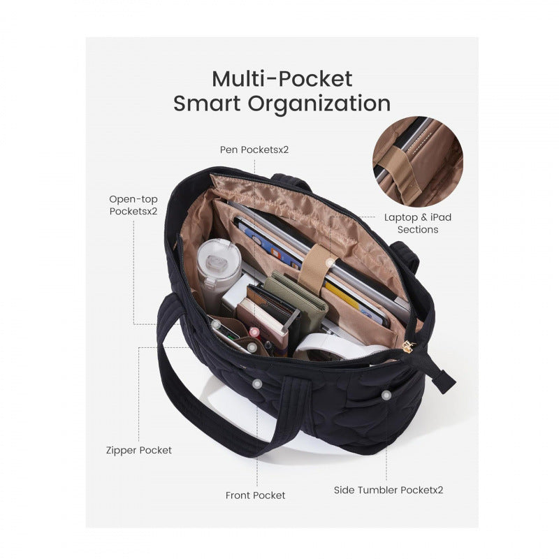 Quilted everyday bag with multiple outer pockets Kalsten