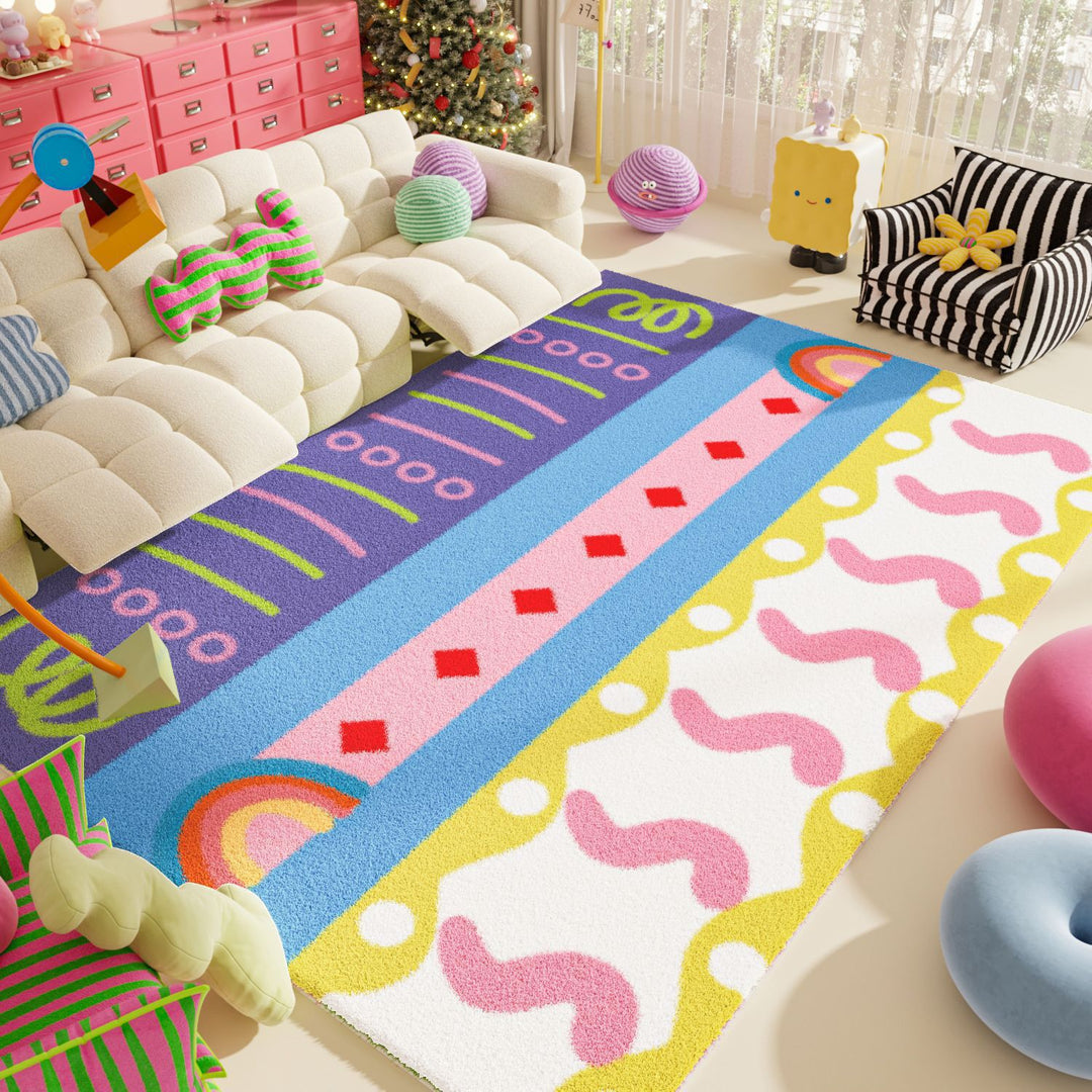 Colorful Geometric Pattern Area Rug for Home