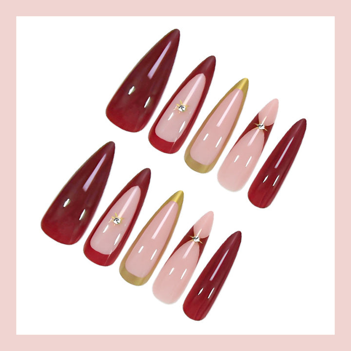 Art nail set with elegant tips and glamorous details Kalsten