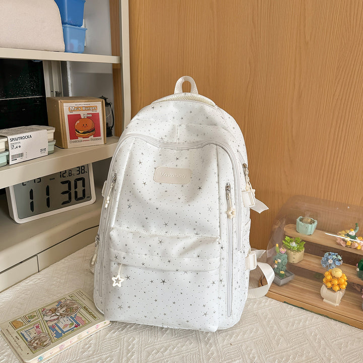 Stylish Multi-Compartment Backpack with Decorative Accents Kalsten