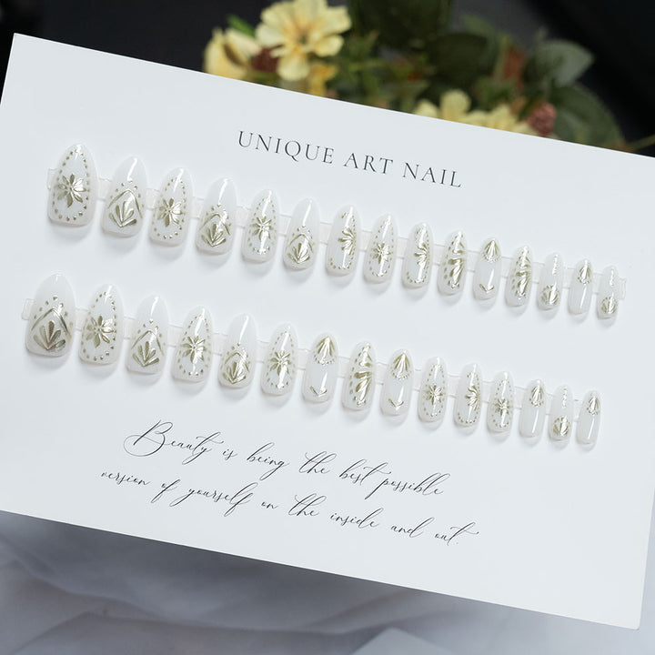 Decorative Long-Stiletto Press-On Nails