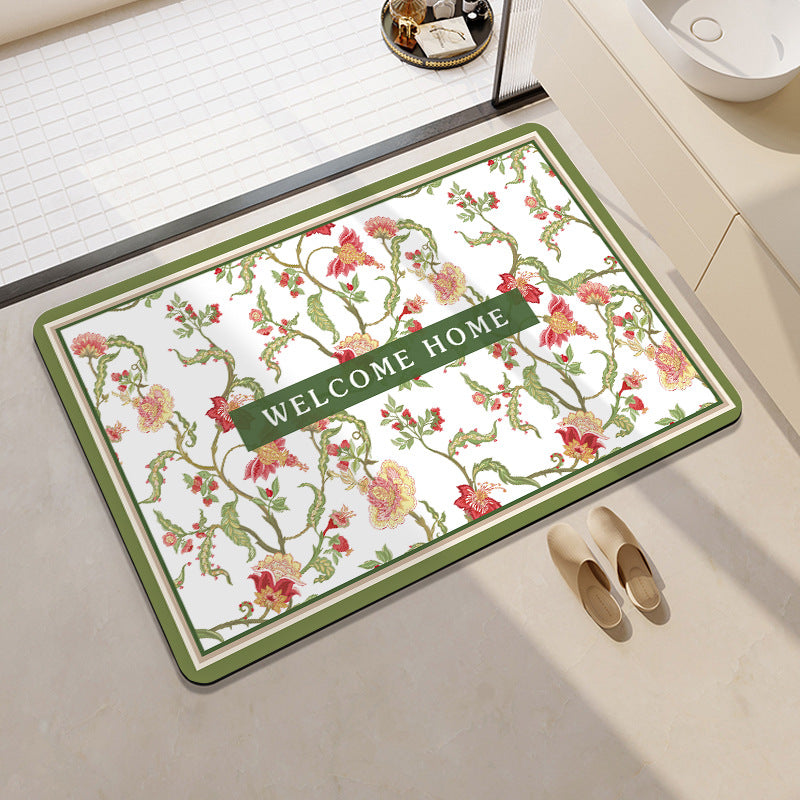 Stylish Floral Patterned Comfort Bath Mat Kalsten