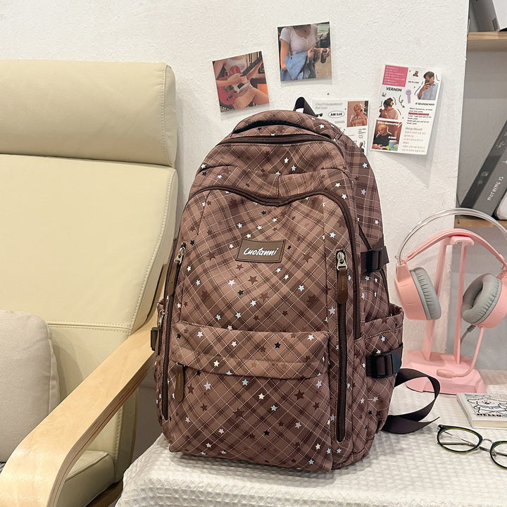 Stylish Plaid Design School Backpack Kalsten