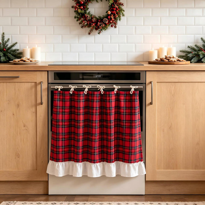 Apron with casual check pattern