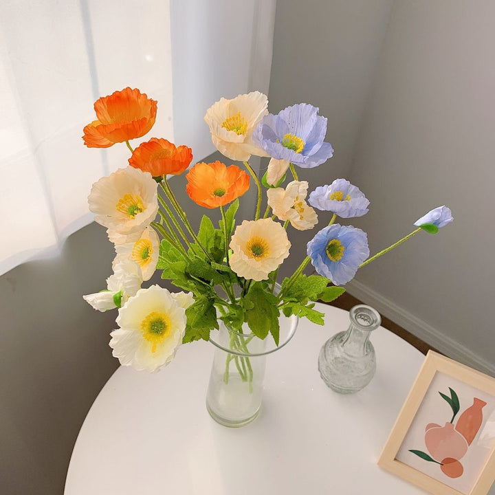 Lifelike Poppy Floral Stem