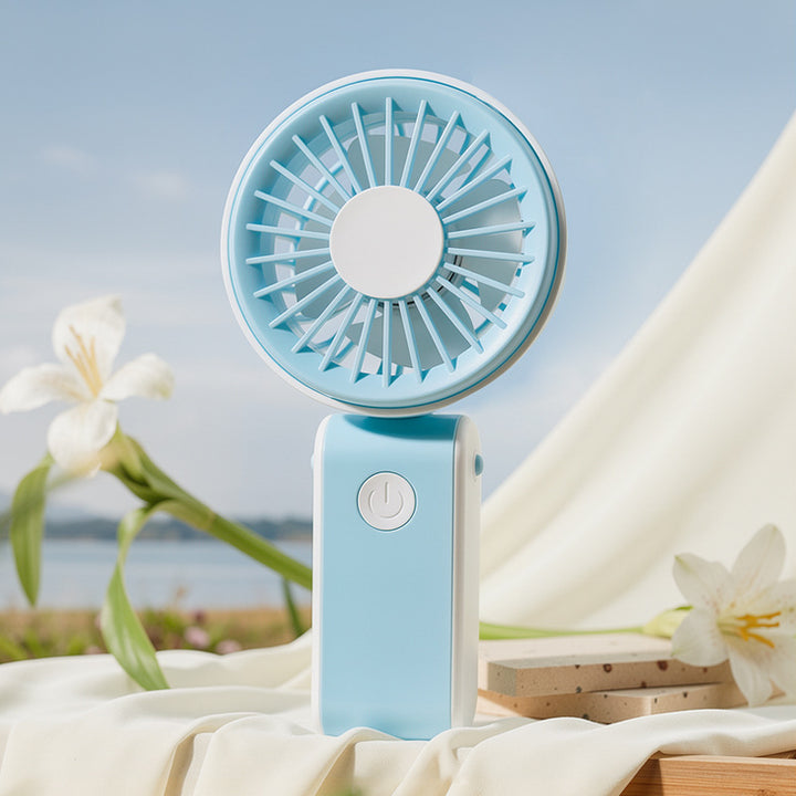 Cooling portable handheld bear-ear mini fan with adjustable tilt USB rechargeable desktop stand Kalsten