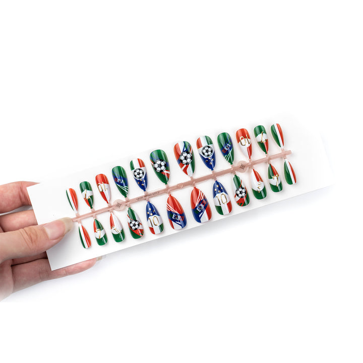 Soccer-Themed Press-On Nail Art Set
