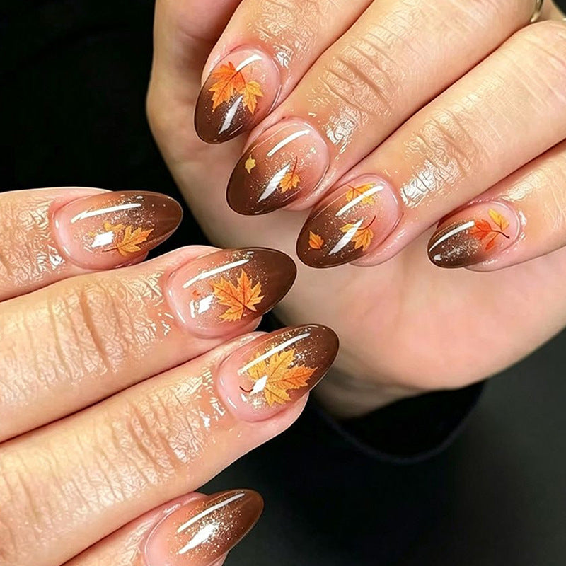 Autumn-Themed Acrylic Nail Art Enhancements Kalsten