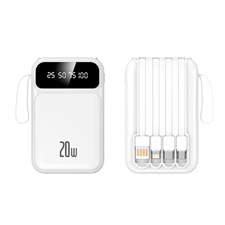 Portable power bank with integrated multifunctional charging cable and digital display Kalsten