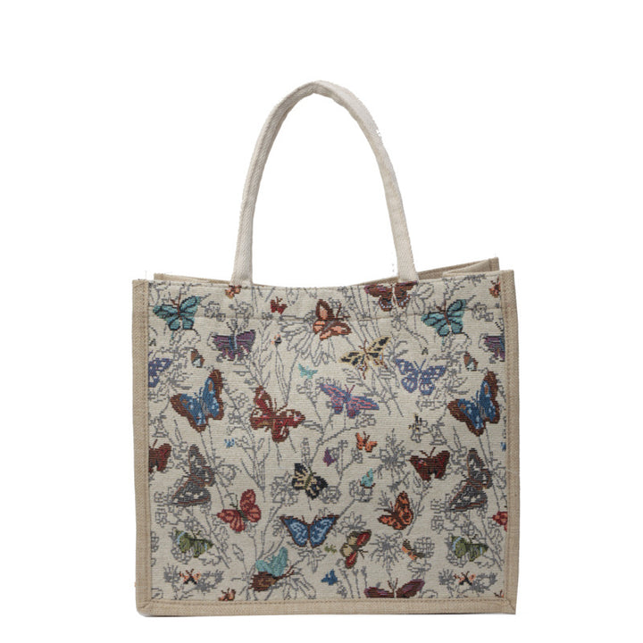 Decorative Butterfly Print Tote Bag